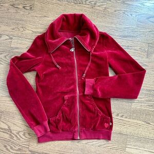 Red Velour Twisted Heart Zip-Up Gorgeous!!!